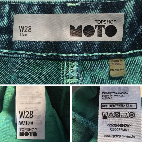Topshop Moto Acid Washed Denim Frayed Edge Size 27 - Picture 8 of 8